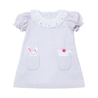 BUNNY AMELIE DRESS CHERRY BERRY STRIPE SEERSUCKER