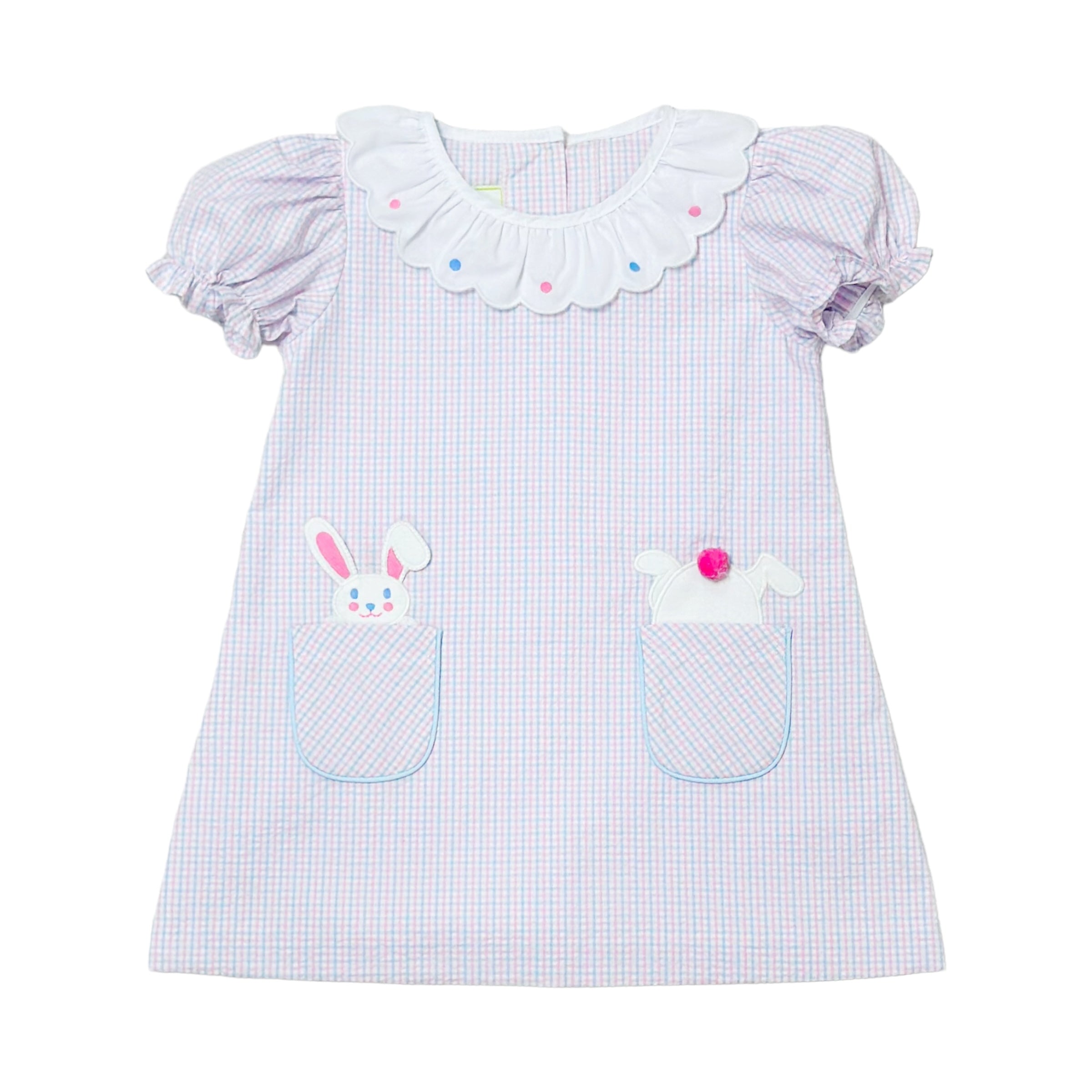 BUNNY AMELIE DRESS CHERRY BERRY STRIPE SEERSUCKER