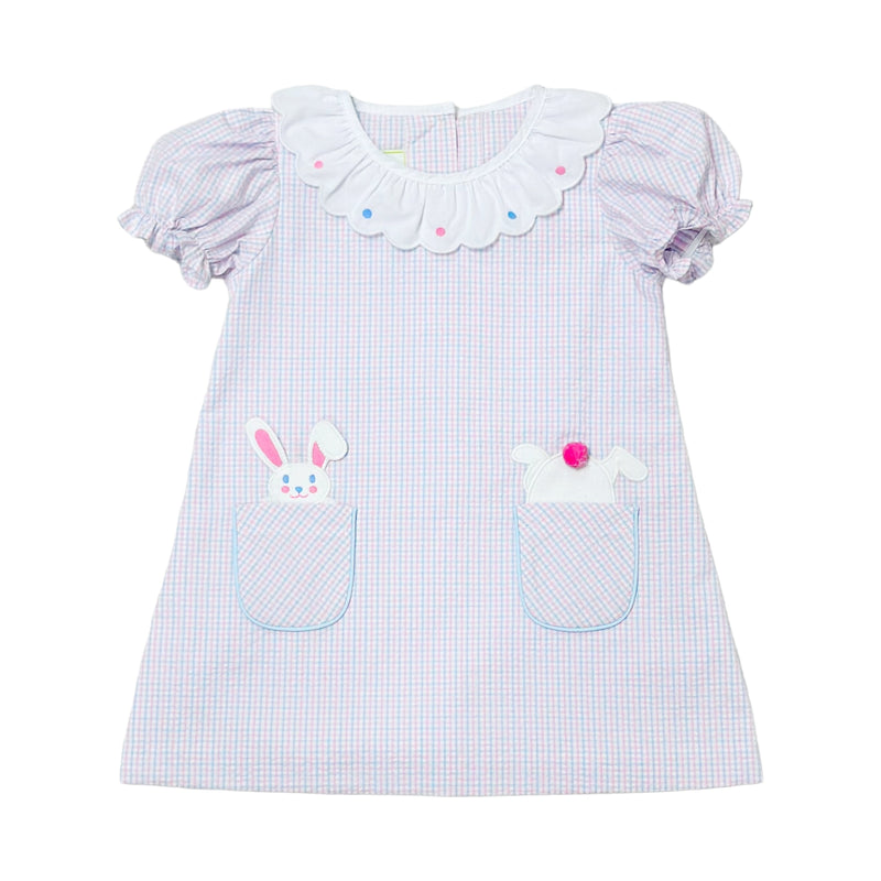 BUNNY AMELIE DRESS CHERRY BERRY STRIPE SEERSUCKER