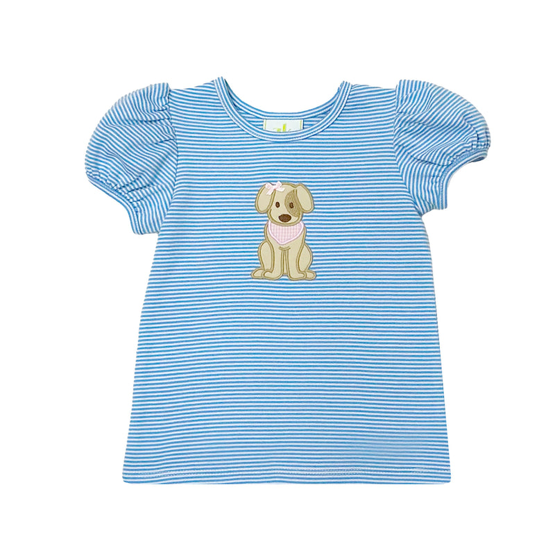 LABRADOR PAM'S BLOUSE PERIWINKLE BITTY STRIPE KNIT