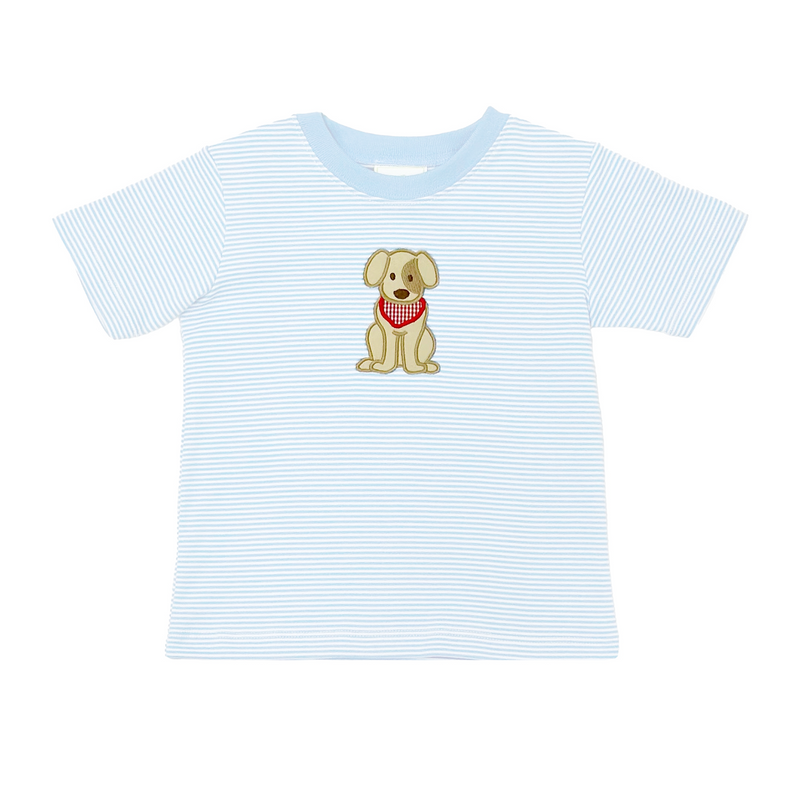 LABRADOR HARRY'S PLAY TEE LIGHT BLUE BITTY STRIPE KNIT