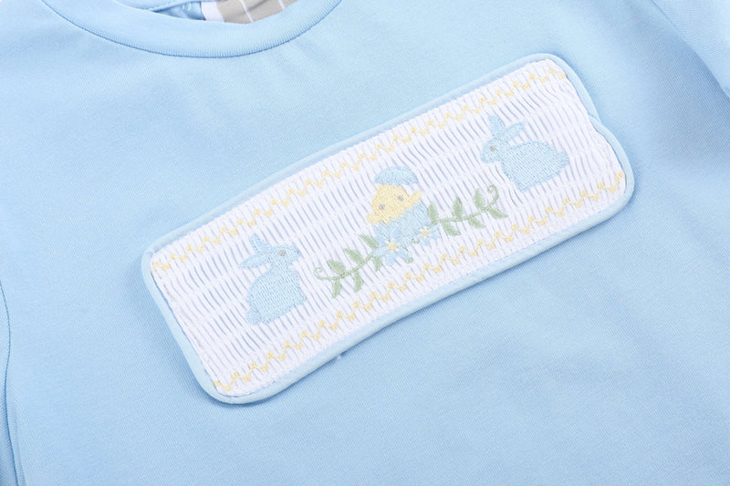 LIGHT BLUE EASTER SMOCKED SHORT SET