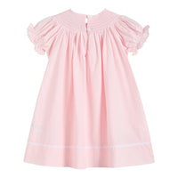 LIGHT PINK DAISY SMOCKED BISHOP DRESS