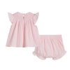 LIGHT PINK DAISY SMOCKED TOP AND BLOOMER SET