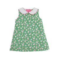 LUANNE'S LUNCH DRESS - DARLING DUCKS WITH HAMPTONS HOT PINK