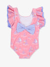 BUTTERFLY SLEEVE ONE PIECE - PINK SEAS THE DAY