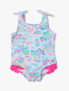 TIE SHOULDER ONE PIECE - TROPICAL RESORT