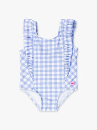 WATERFALL ONE PIECE -  PERIWINKLE BLUE GINGHAM