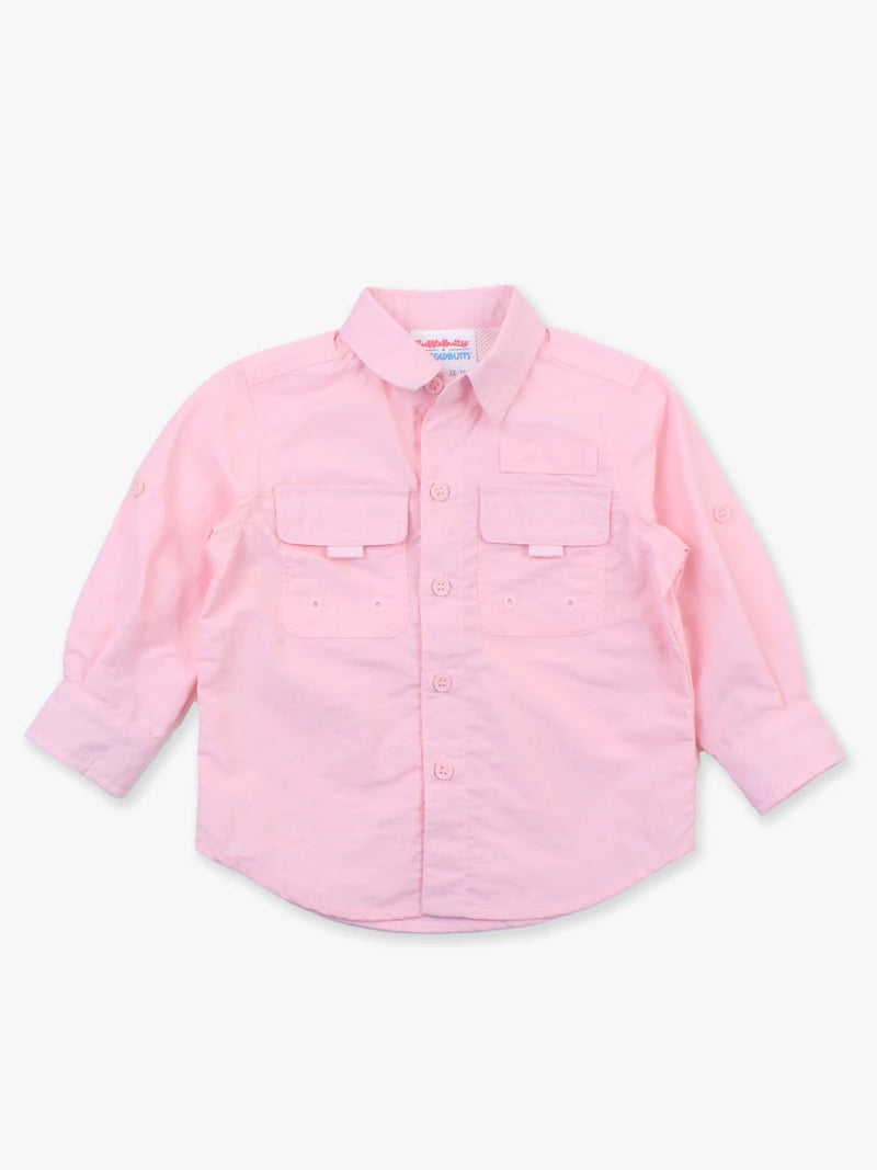 SUN PROTECTIVE BUTTON DOWN SHIRT - PINK