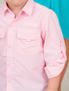 SUN PROTECTIVE BUTTON DOWN SHIRT - PINK