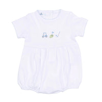 TINY TEE TIME EMBROIDERED SLEEVELESS BOY BUBBLE