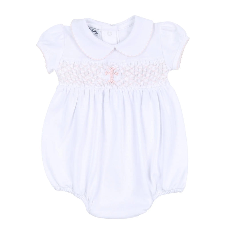 BLESSED SMOCKED COLLARED SHORT SLEEVE GIRL BUBBLE