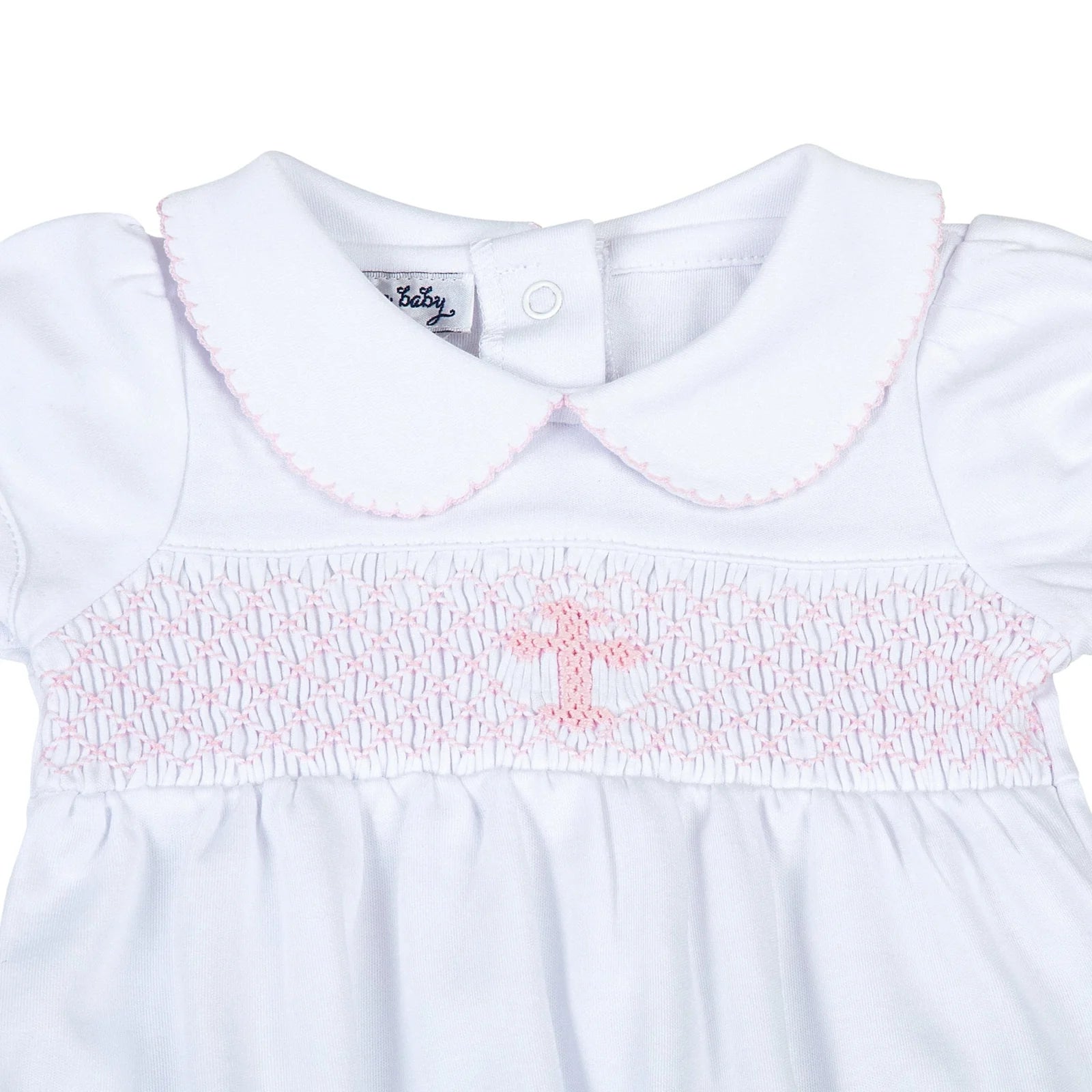 BLESSED SMOCKED COLLARED SHORT SLEEVE GIRL BUBBLE