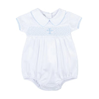 BLESSED SMOCKED COLLARED SHORT SLEEVE BOY BUBBLE