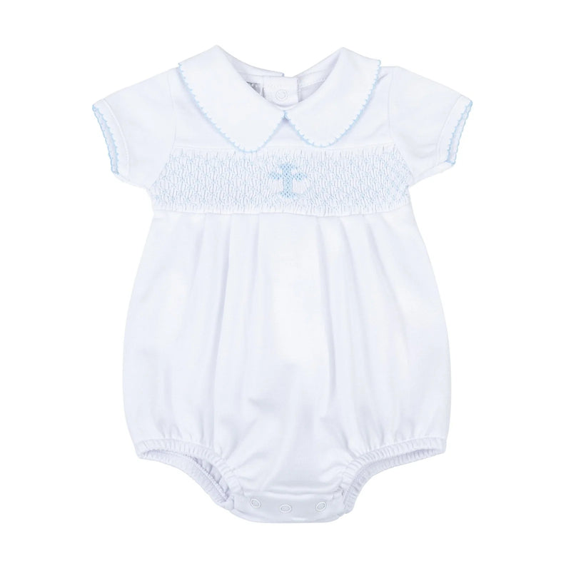 BLESSED SMOCKED COLLARED SHORT SLEEVE BOY BUBBLE