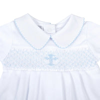 BLESSED SMOCKED COLLARED SHORT SLEEVE BOY BUBBLE