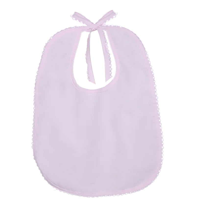 PINK PICOT TRIM BIB