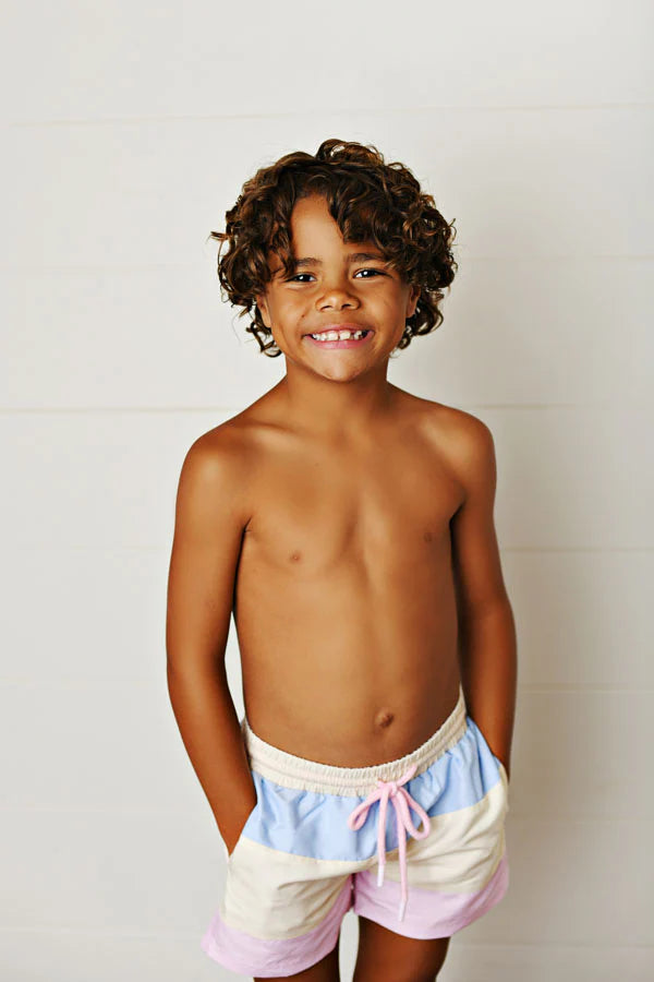 WATERCOLOR BLOOM UPF 50 BOYS SWIM TRUNKS