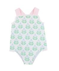 SISI SUNSUIT BROADCLOTH HANOVER HANDBLOCK PALM BEACH PINK BUCKHEAD BLUE