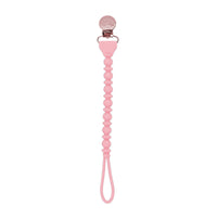 PINK BEADED SWEETIE STRAP SILICONE ONE-PIECE PACIFIER CLIP