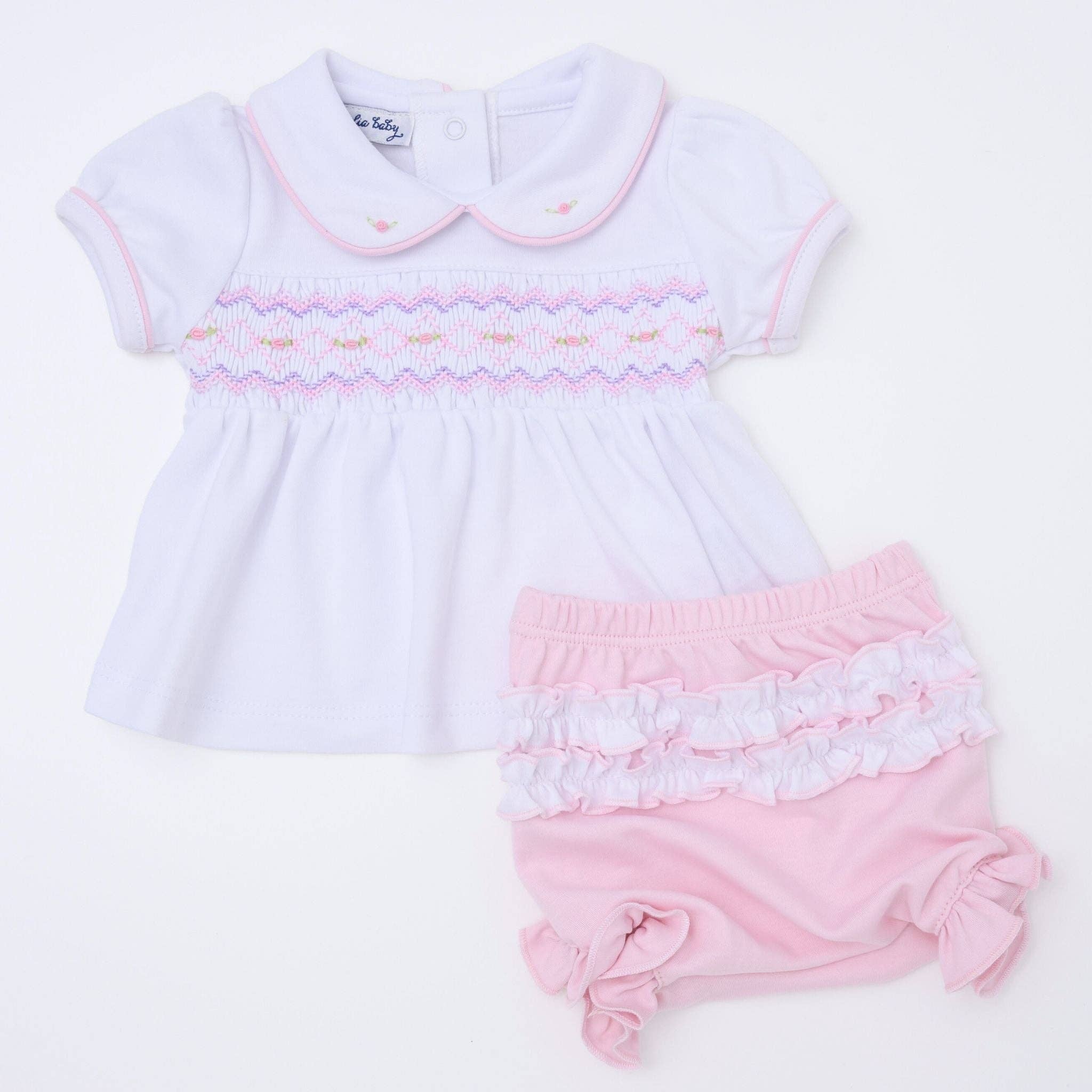 HAZEL SMOCKED DIAPER COVER SET