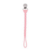 PINK AND SILVER BEADED SWEETIE STRAP SILICONE ONE-PIECE PACIFIER CLIP