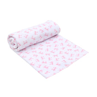 BABY BOWS PRINTED SWADDLE BLANKET