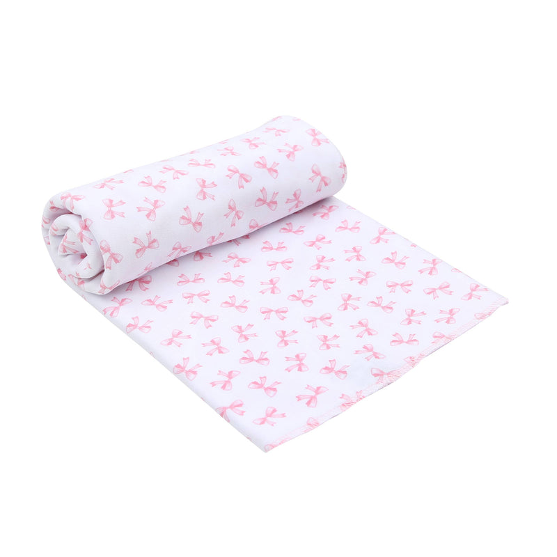 BABY BOWS PRINTED SWADDLE BLANKET