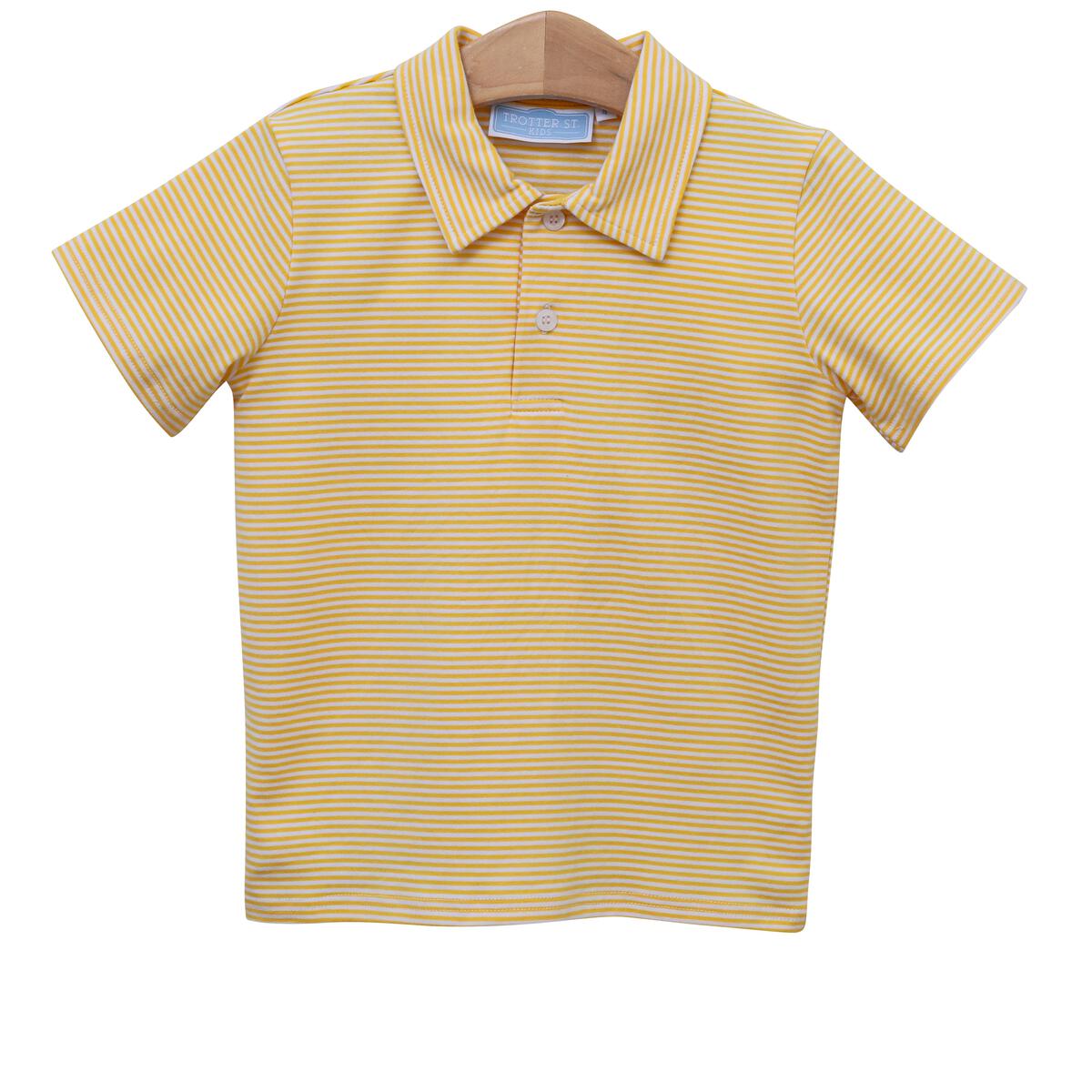 HENRY GAME DAY POLO - GOLD STRIPE