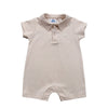 BOYS SIGNATURE PIMA POLO ROMPER - SAND