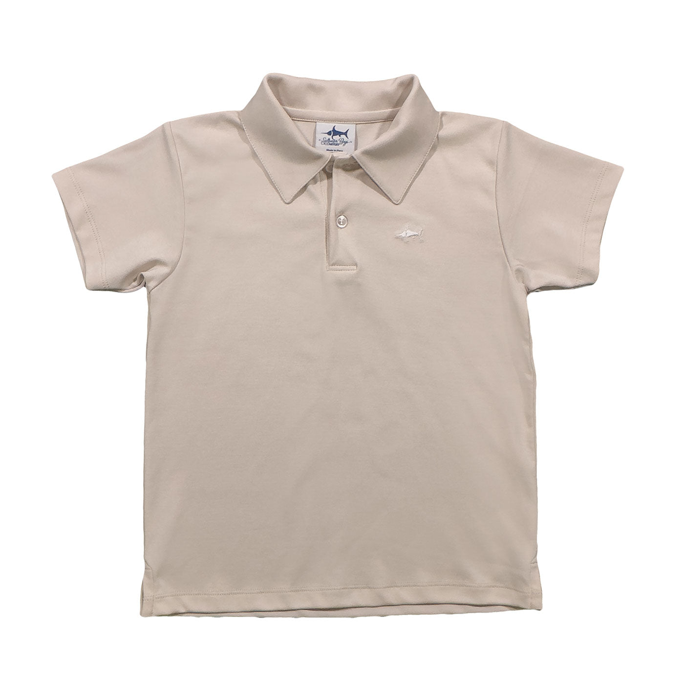 BOYS SIGNATURE SHORT SLEEVE PIMA POLO - SAND