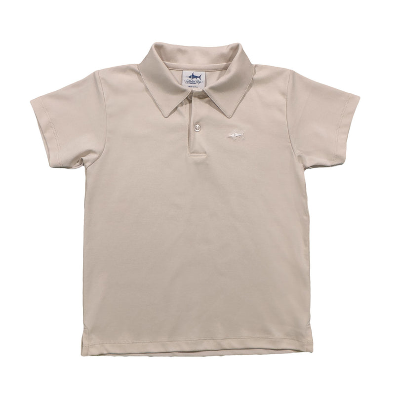 BOYS SIGNATURE SHORT SLEEVE PIMA POLO - SAND