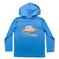 BOYS ORANGE BOAT PERFORMANCE HOODIE