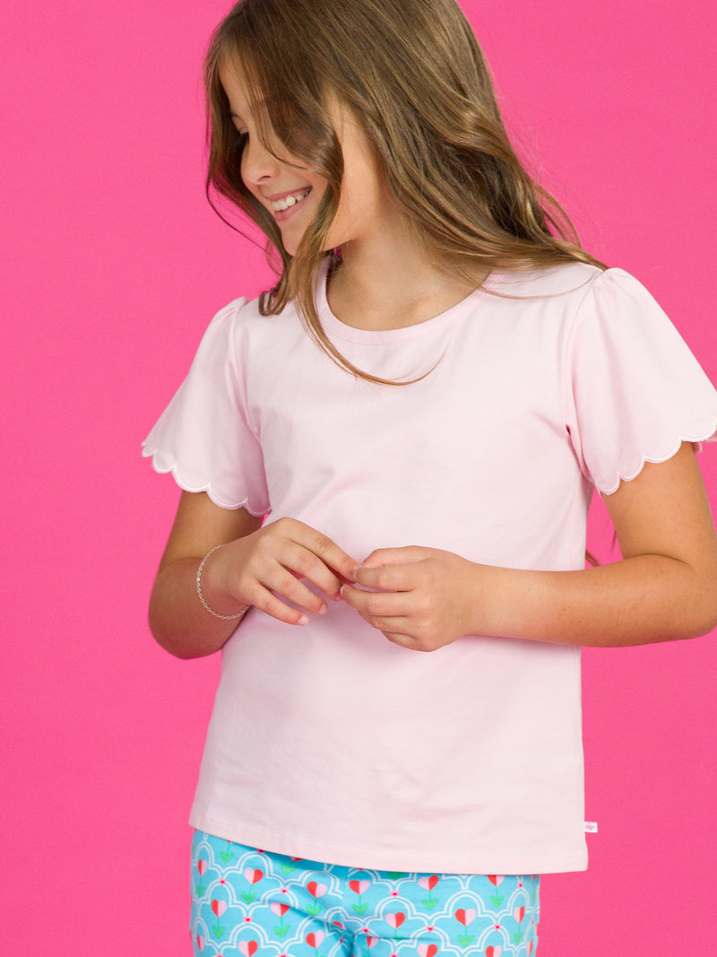 SCALLOP TEE - PINK