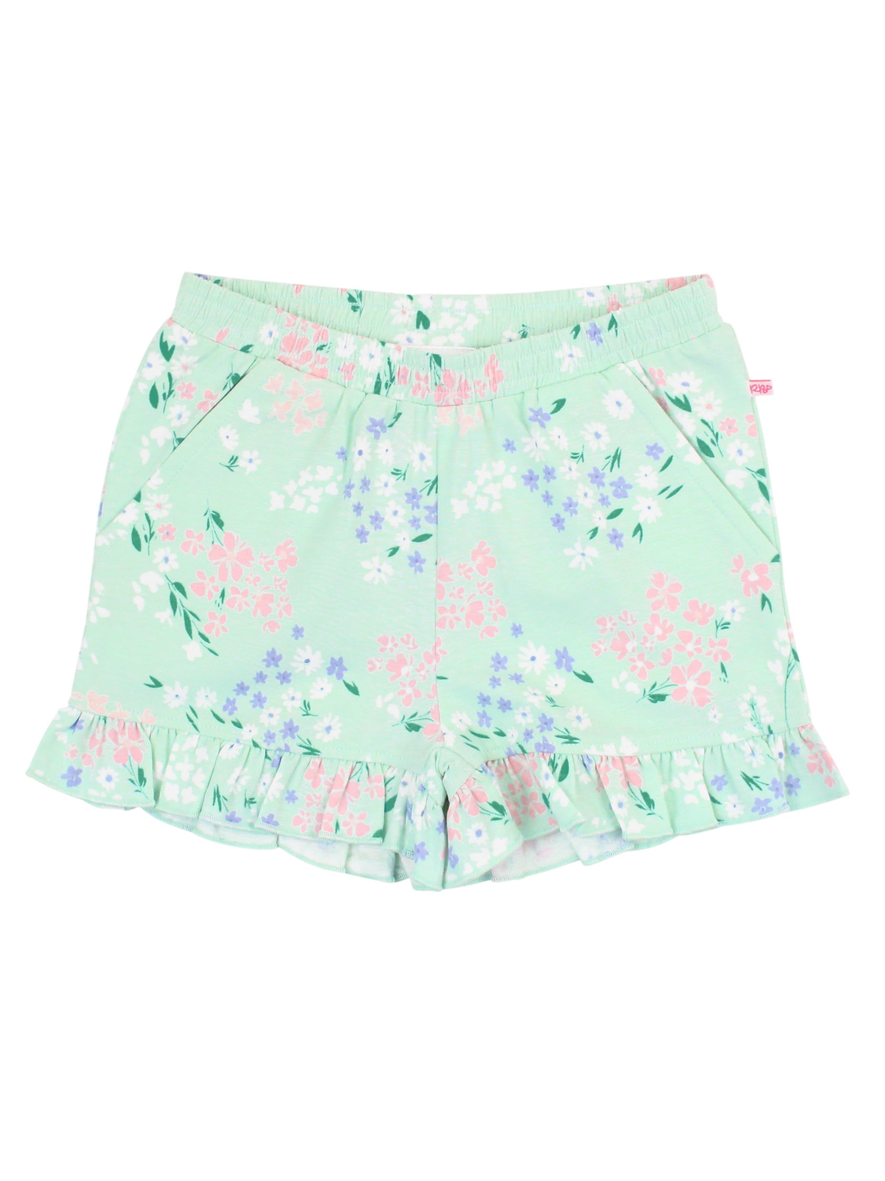 GIRLS KNIT RUFFLE HEM SHORTS