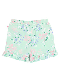 GIRLS KNIT RUFFLE HEM SHORTS